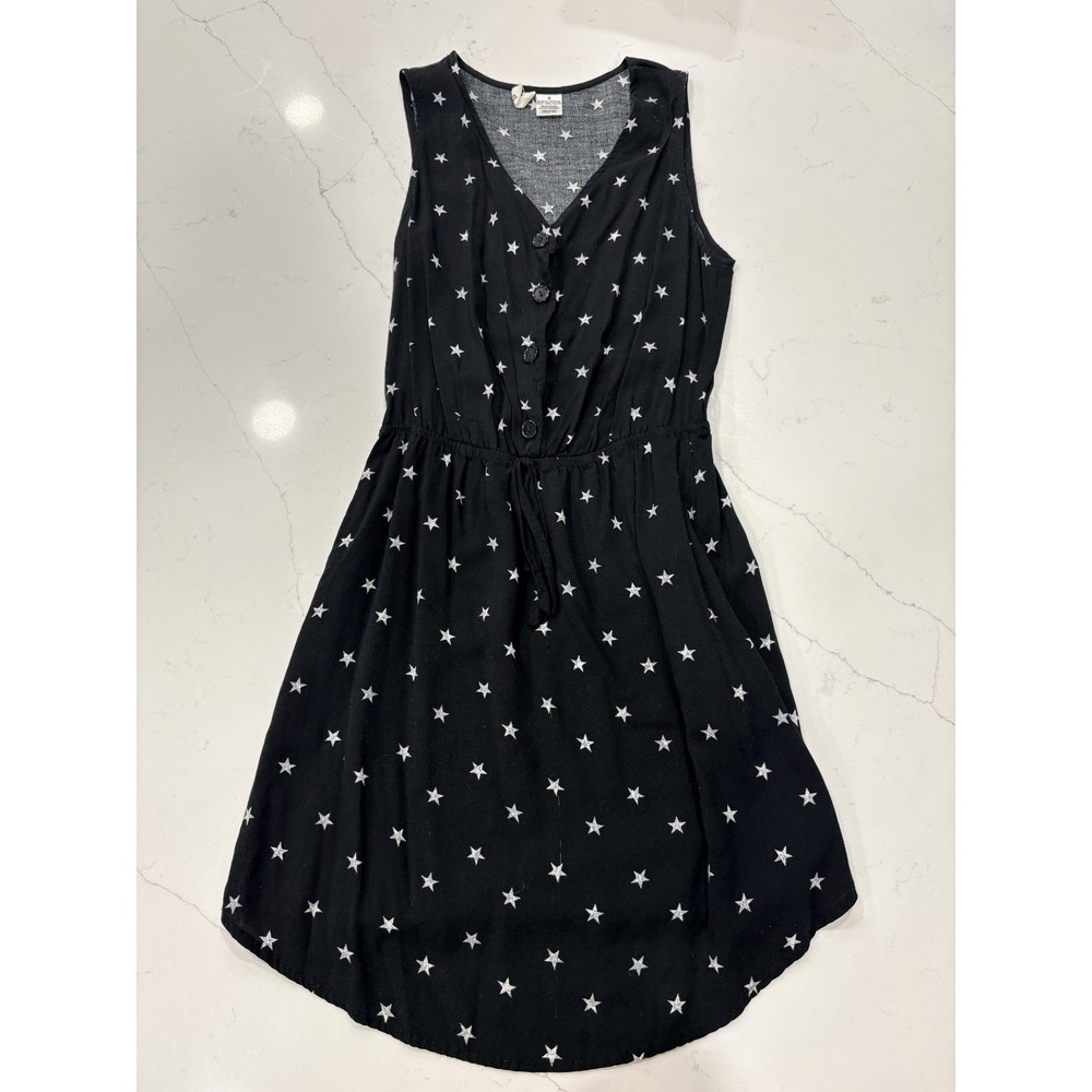 Mimi Chica Dress Black with White Stars Size Small 33" Top to Bottom